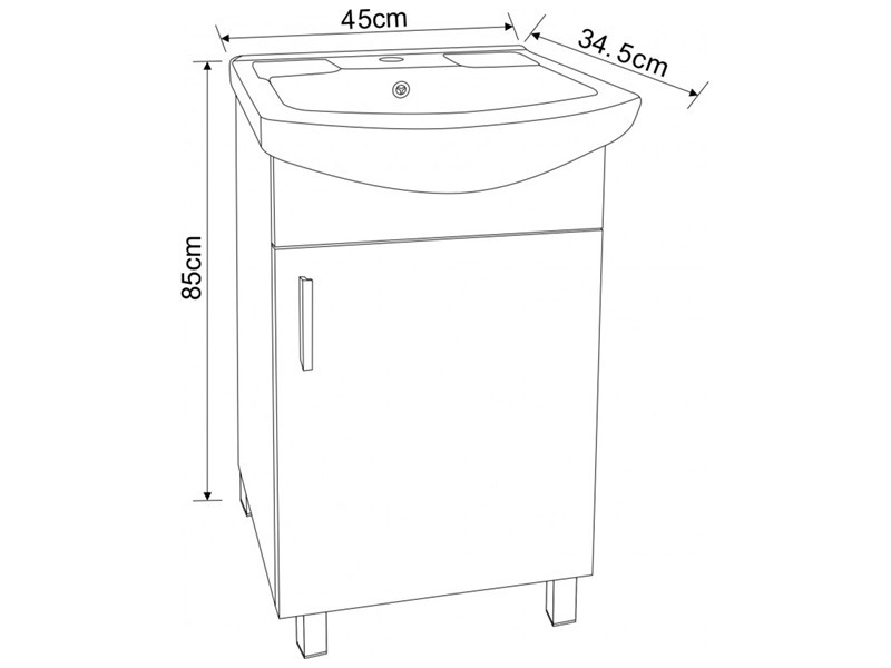 Долен шкаф за баня ICP 4535 NEW - Inter Ceramic - OUTLET 3
