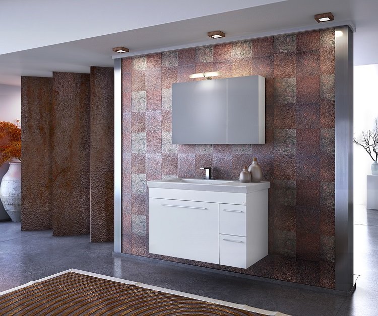 MDF Стилни мебели за баня Status 85 White