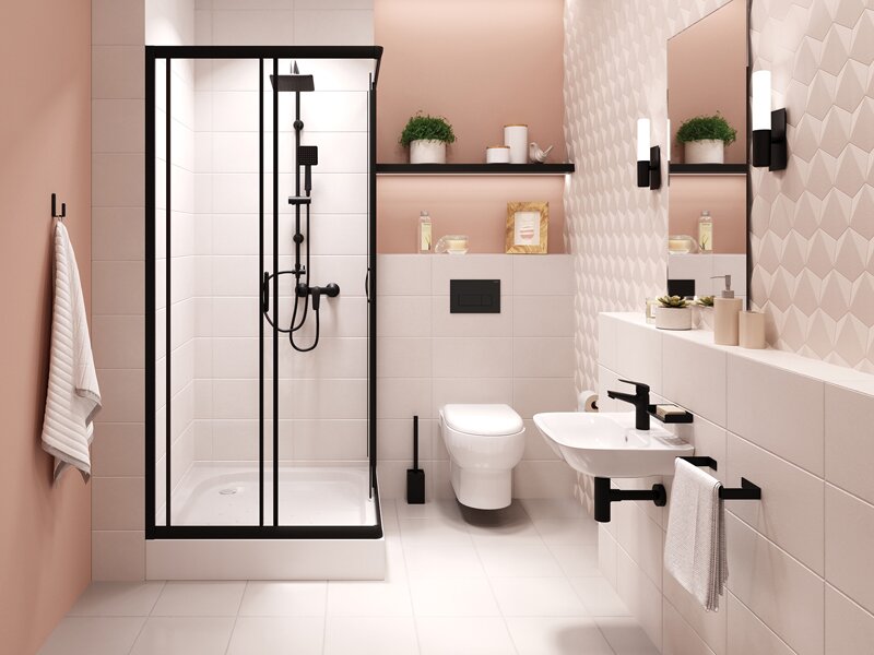 Душ кабина Funkia Black 80x80см - Deante 6