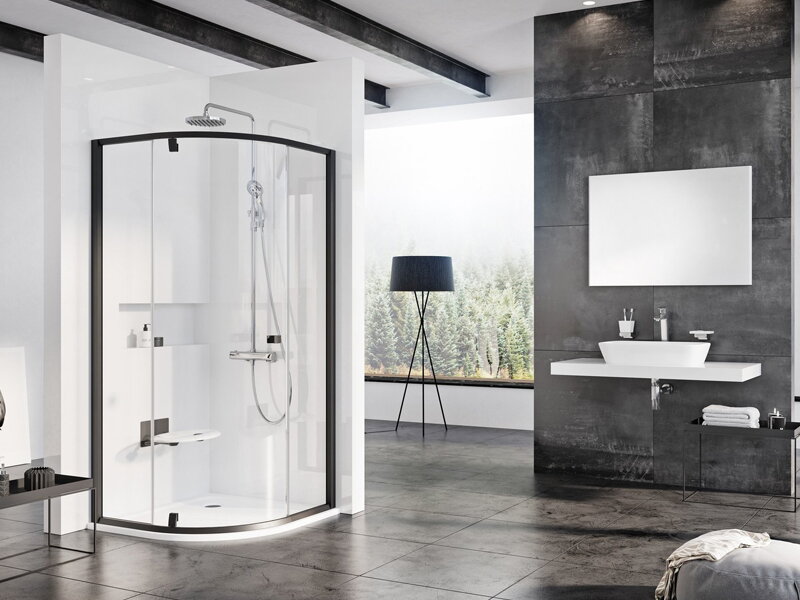 Душ кабина Pivot Black 80x80см - Ravak
