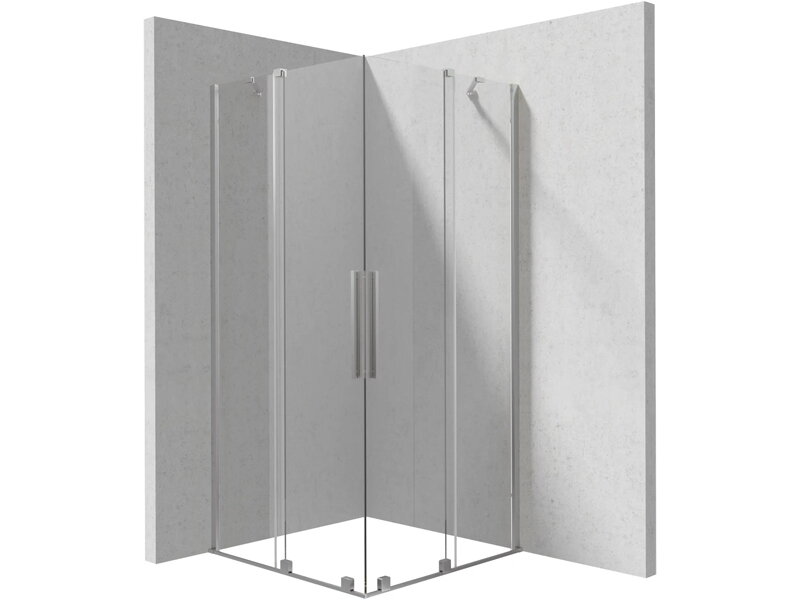 Душ кабина Prizma Brushed Steel 90см с плъзгащи се врати - Deante