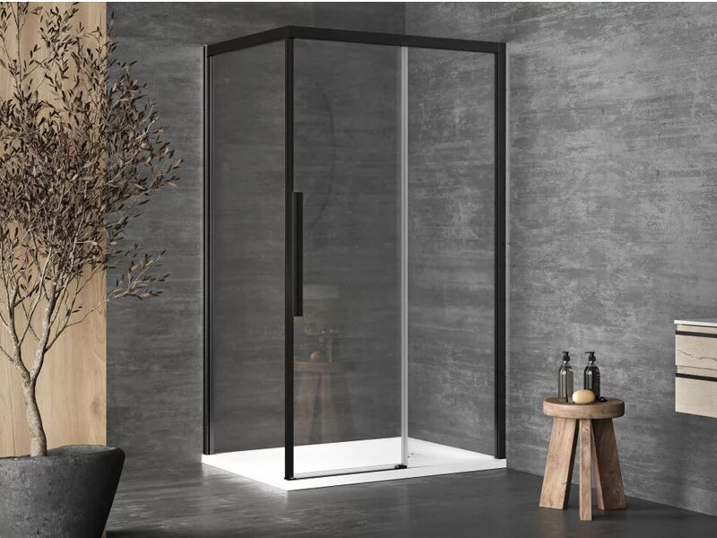 Душ кабина с плъзгаща врата Libra DW Black B1 R 80х100см - Kolpasan