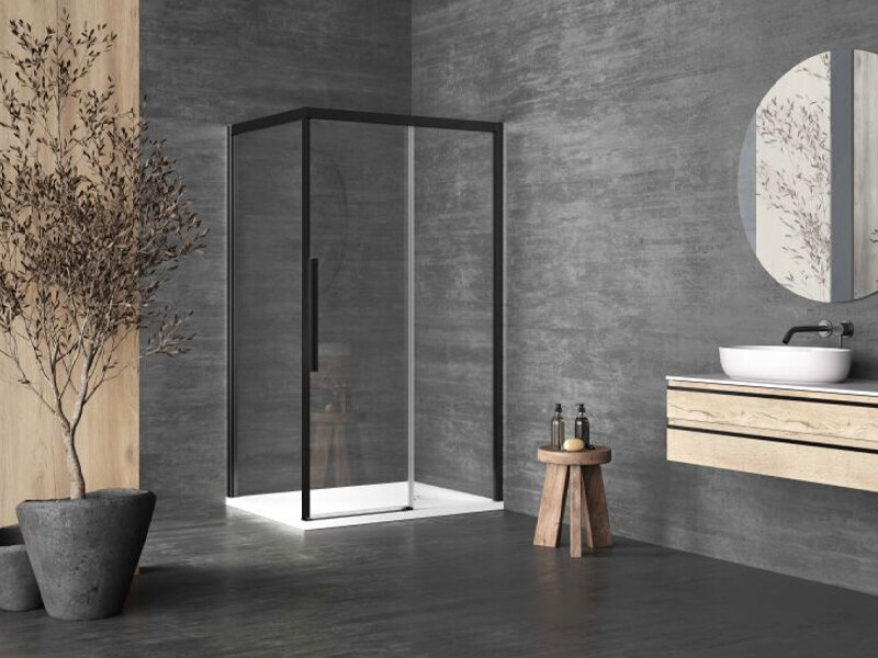 Душ кабина с плъзгаща се врата Libra DW Black B1 R 90x140см - KolpaSan