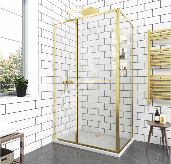 Параван за баня Graziana Brushed Gold 90х90см - Inter Ceramic