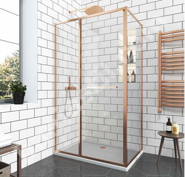 Параван за баня Graziana Brushed Rose Gold 110х90см - Inter Ceramic