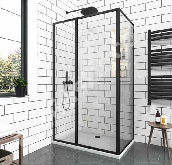 Параван за баня Graziana Black Matt 120x100см - Inter Ceramic