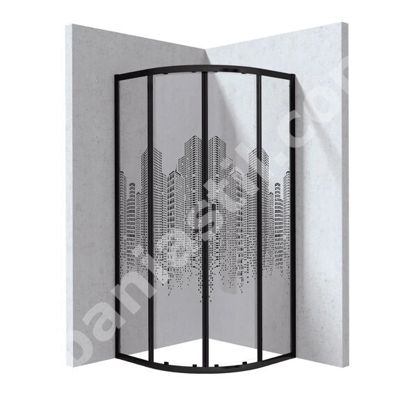 Душ кабина Funkia Evo Nero City Pattern 90x90см - Deante