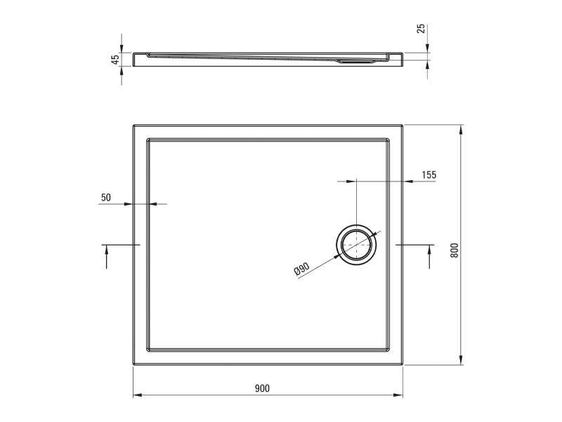 Душ кабина Funkia Evo Square Titanium 90x80см - Deante