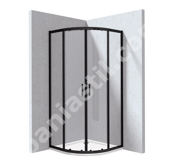 Душ кабина Funkia Evo Half Round Nero 80x80см - Deante