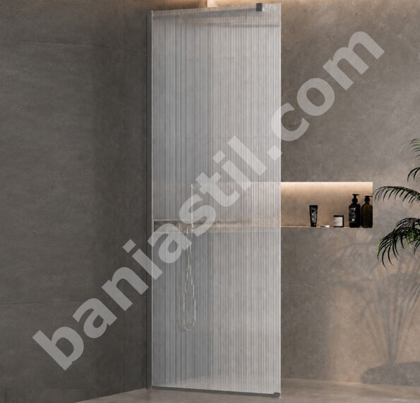 Статичен параван за баня Rivelle Gun Grey 125GG-60 - Inter Ceramic