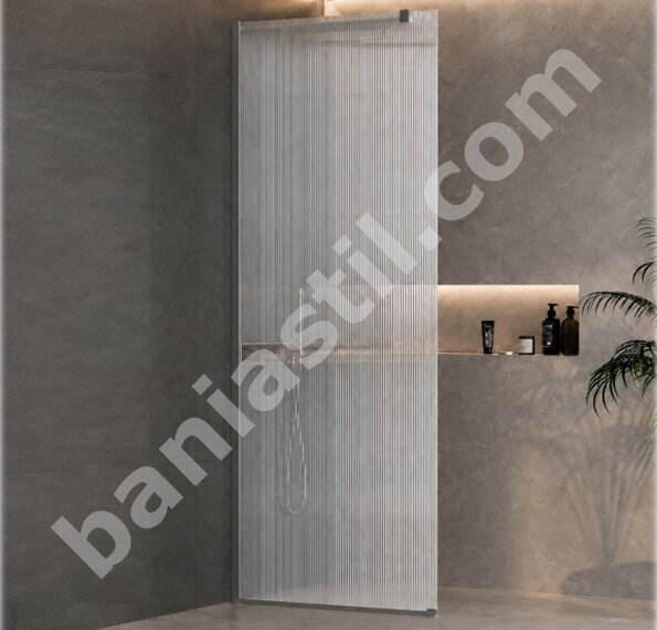 Статичен параван за баня Rivelle Gun Grey 125GG-80 - Inter Ceramic