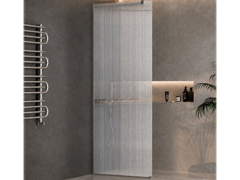Статичен параван за баня Rivelle Chrome 125C-80 - Inter Ceramic 1
