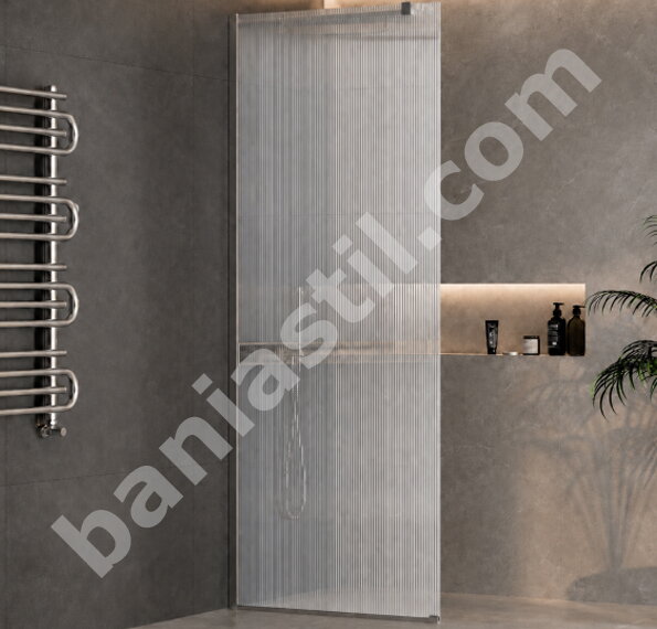 Статичен параван за баня Rivelle Chrome 125C-80 - Inter Ceramic