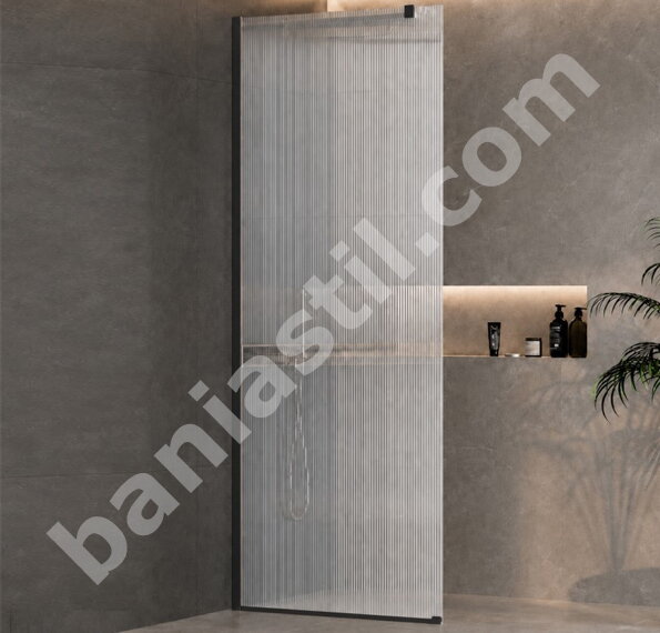 Статичен параван за баня Rivelle Black Matt 125BM-60 - Inter Ceramic