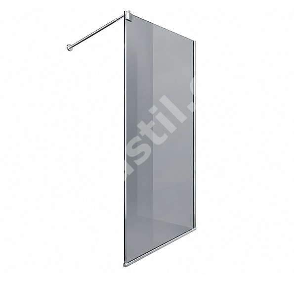 Статичен параван Базел Сиво стъкло и Хром 70х190см OUTLET