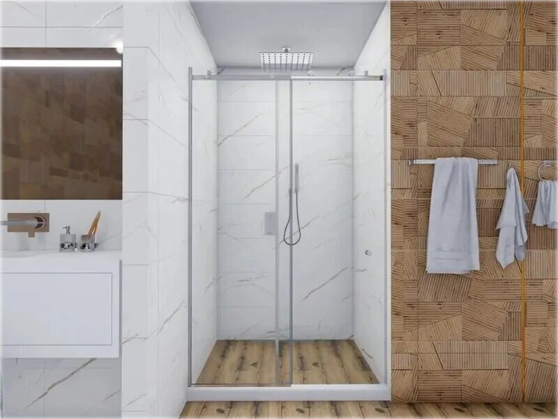 Параван за баня с една плъзгаща се врата Лисабон 160х190см OUTLET