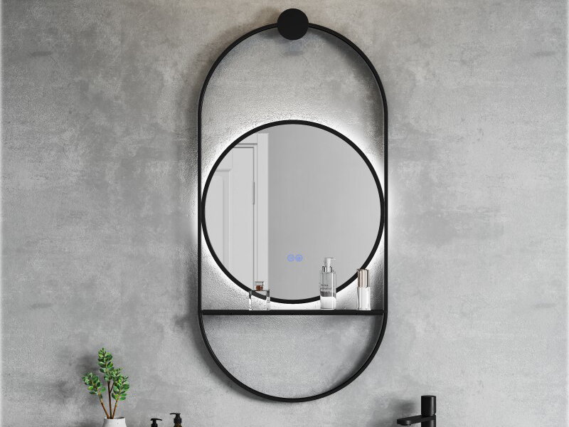 LED oгледало за баня Savona Black 1943MB - Inter Ceramic