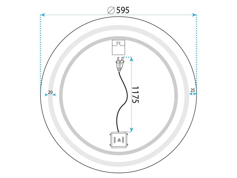 LED огледало за баня MMJ Black 60см - Rea 3