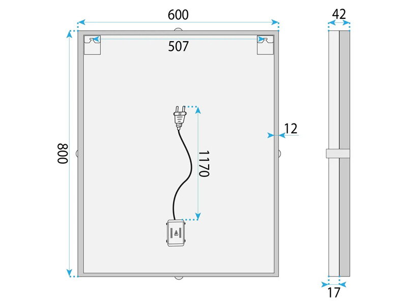 LED огледало за баня BL805 60см - Rea 4
