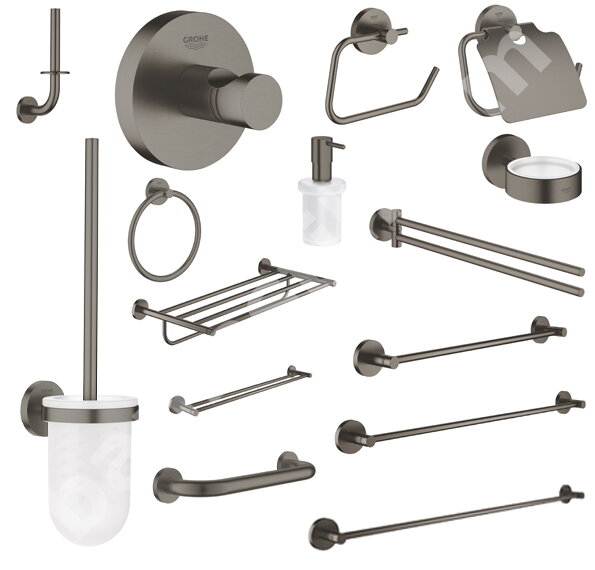 Комплект аксесоари за баня Essentials Brushed Hard Graphite - Grohe