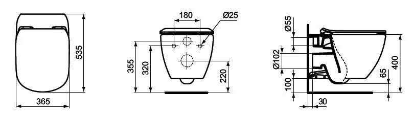 Структура за вграждане Grohe и висяща тоалетна Tesi Aquablade