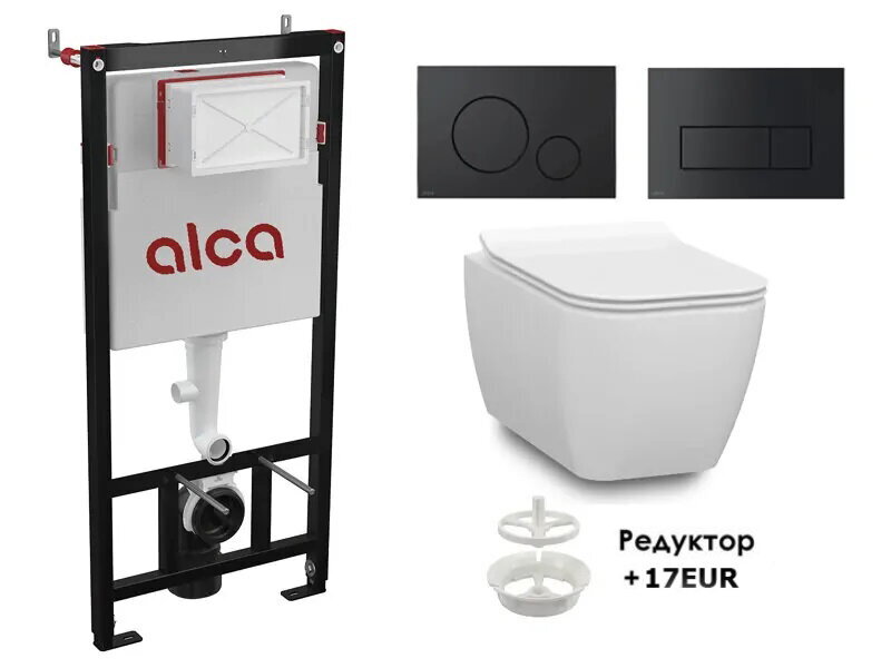 Структура за вграждане Alca и конзолна тоалетна Halley Rimless