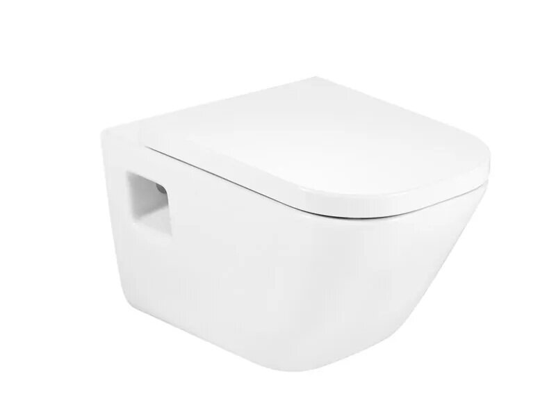 Структура Duplo S Compact и тоалетна Тhe Gap Square с бял бутон - Roca