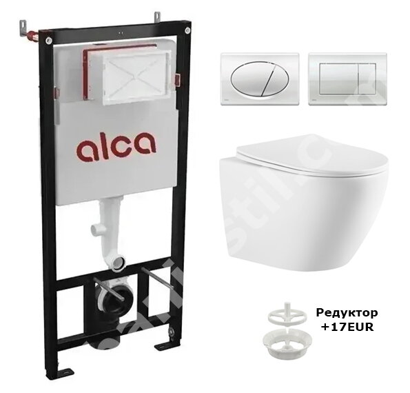 Структура за вграждане Alca и конзолна тоалетна Vela Tornado