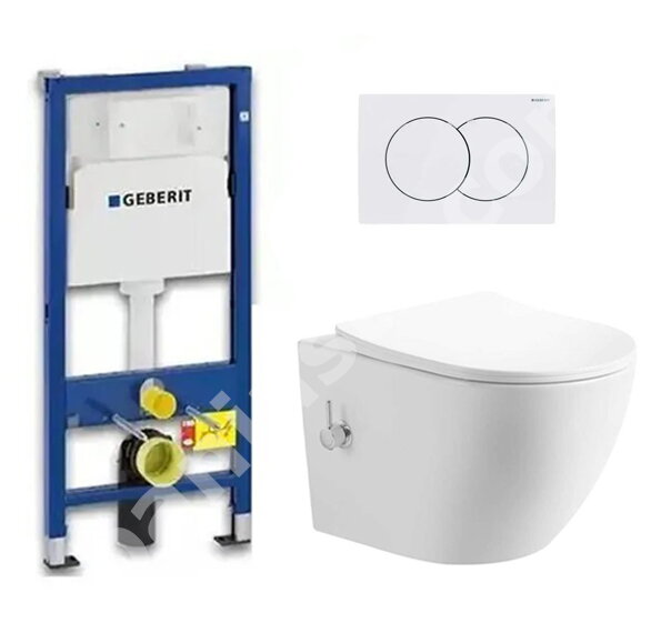 Структура за вграждане Duofix Delta 01 White и висяща тоалетна Vela Tornado с биде