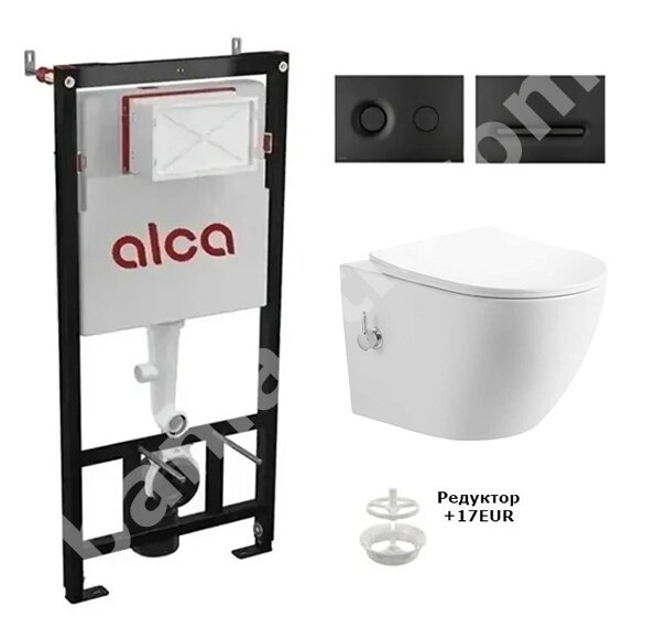 Структура за вграждане Alca и конзолна тоалетна Vela Tornado с биде