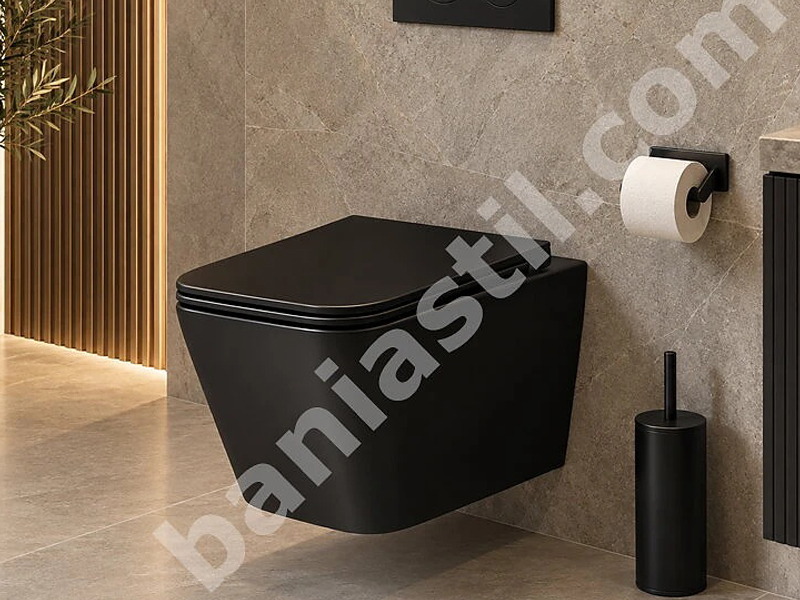 Структура за вграждане Duplo One и конзолна тоалетна Amara Black Matt 8
