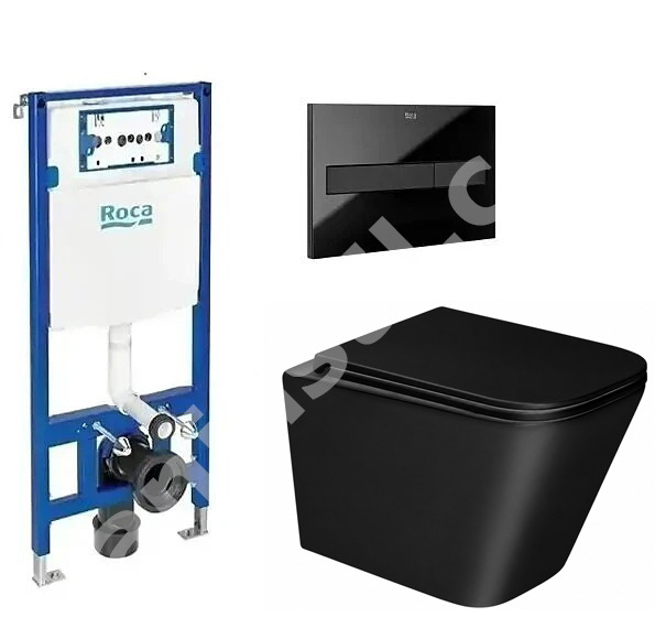 Структура за вграждане Duplo One и конзолна тоалетна Amara Black Matt
