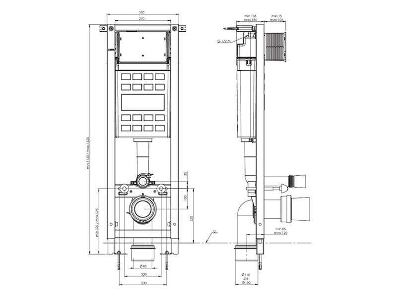 Структура за вграждане Eco Compact и бутон K02 - Roca 3