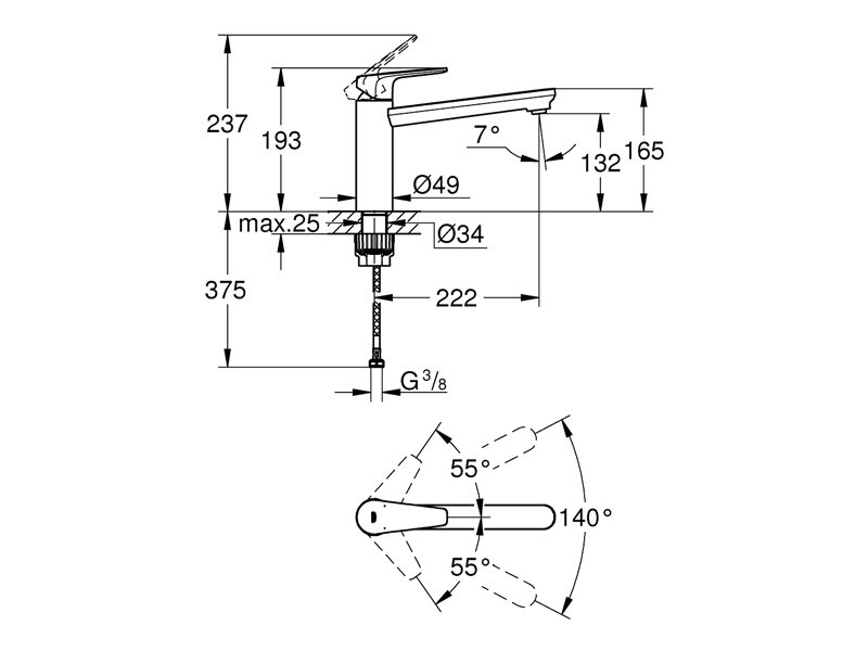 Кухненски смесител BauEdge - Grohe 5