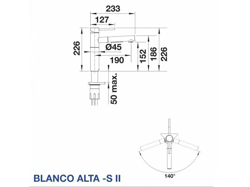 Смесител за кухня ALTA - S II инокс PVD - Blanco 3
