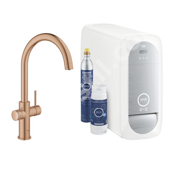 Кухненски смесител с филтър Home C Brushed Warm Sunset - Grohe