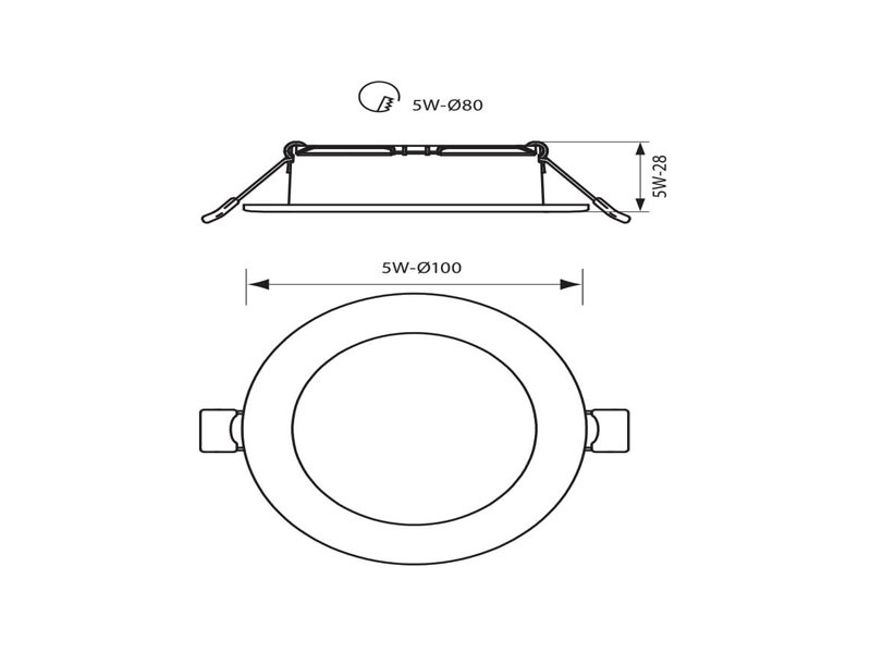 Кръгла LED луна за вграждане IP20 MONI LED 5W WW 1