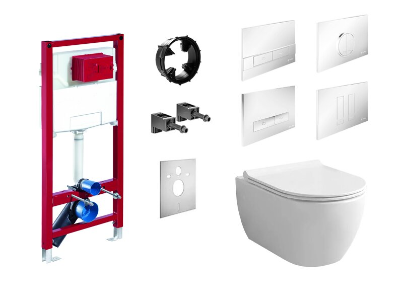 Конзолна тоалетна City Rimless и структура за вграждане Schell SS