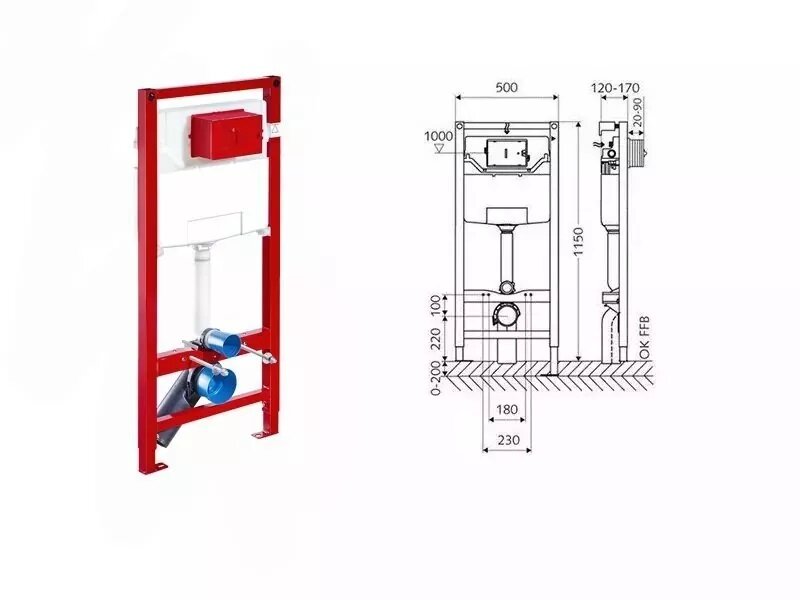 Висяща тоалетна PEONIA Rimless и структура за вграждане Schell 7