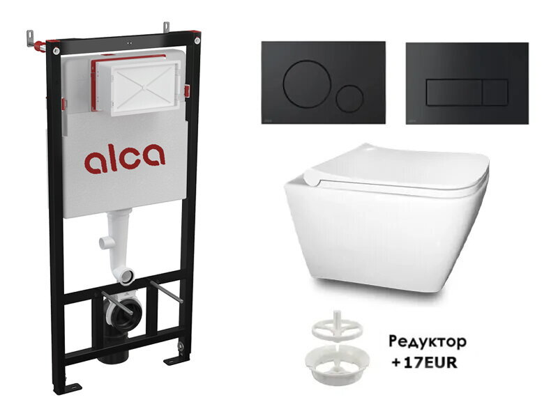 Висяща тоалетна Nova Rimless и структура за вграждане Alca