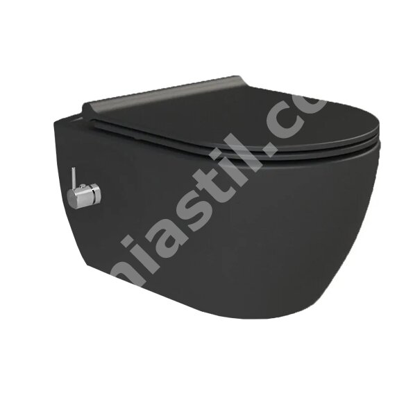 Конзолна тоалетна City Rimless Black Matt с биде - CeraStyle