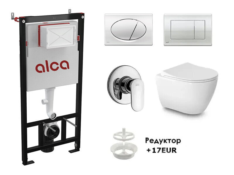 Висяща тоалетна с биде Uno UltraSlim и структура за вграждане Alca