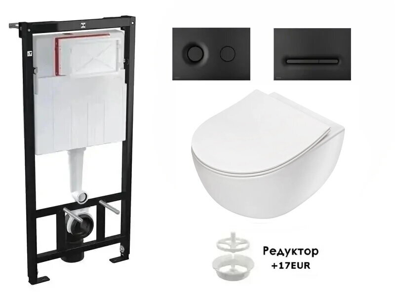 Конзолна тоалетна PEONIA Rimless и структура за вграждане Alca