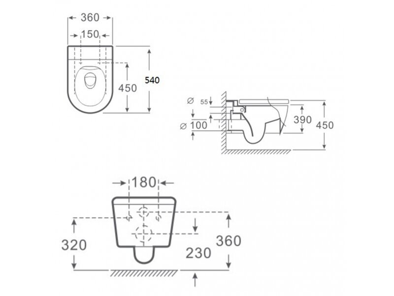 Конзолна тоалетна ICC 3755 Slim Seat - Inter Ceramic - OUTLET 2