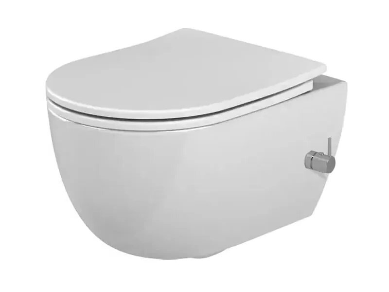 Висяща тоалетна Bella Vortex 52см с биде и структура за вграждане Geberit Delta