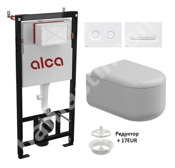 Конзолна тоалетна Petra Glossy White и структура за вграждане Alca