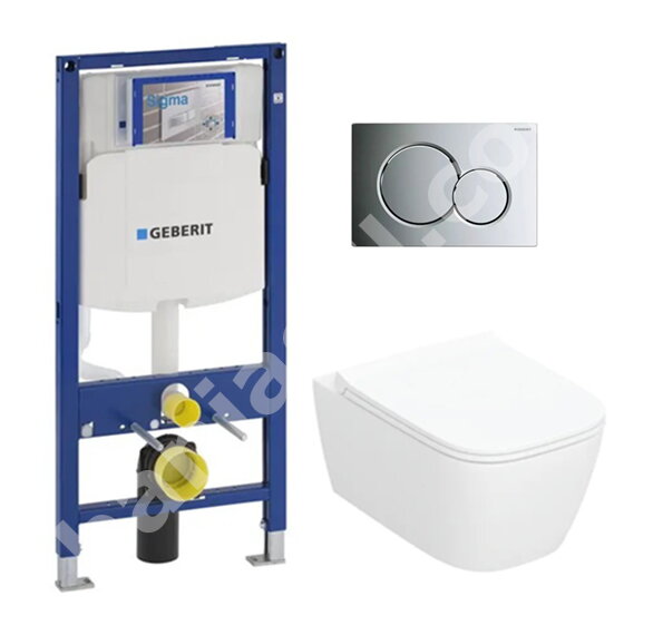 Конзолна тоалетна Smyle Square и структура за вграждане Duofix Sigma 12 - Geberit