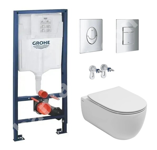 Конзолна тоалетна Vittoria Vortex и структура за вграждане Grohe