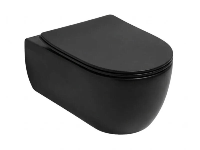 Висяща тоалетна Vittoria Vortex Black Matt и структура за вграждане Duplo S