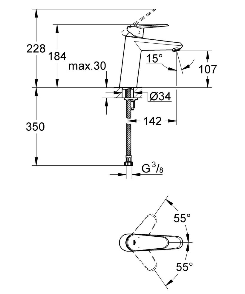 Смесител за мивка Eurodisc Cosmopolitan - Grohe 3